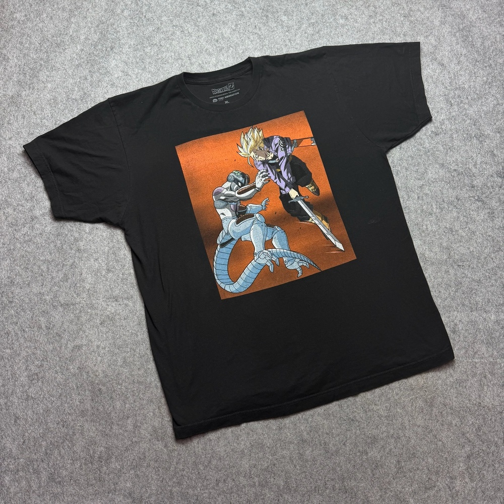 Dragon Ball Z Shirt Mens XL Black Trunks Frieza Battle Graphic DBZ Anime Tee